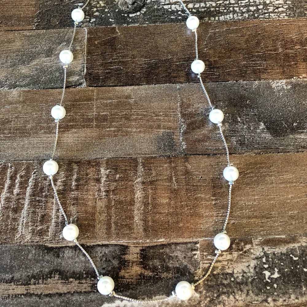 Simulated pearl necklace.